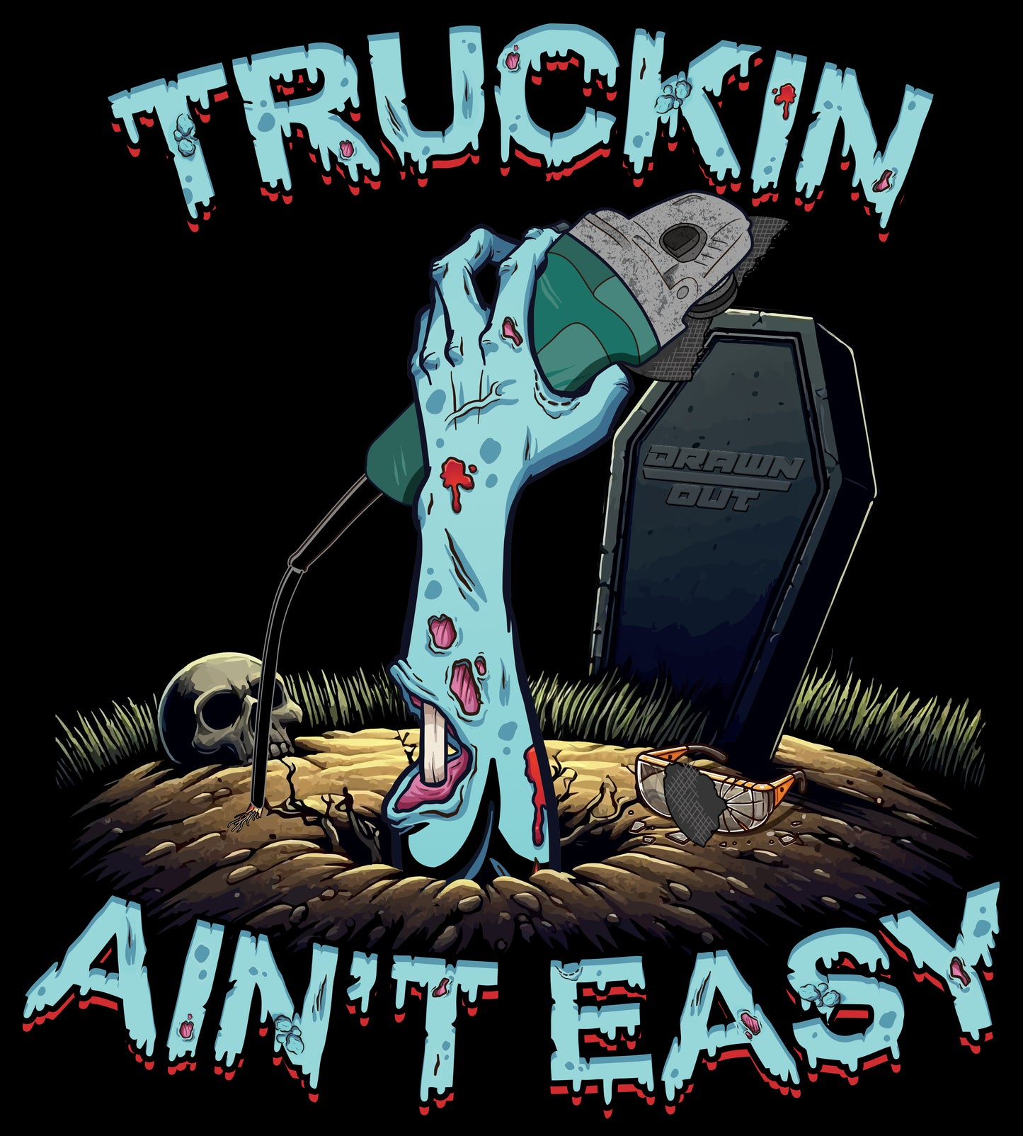 Truckin Ain't Easy Grinder Tee