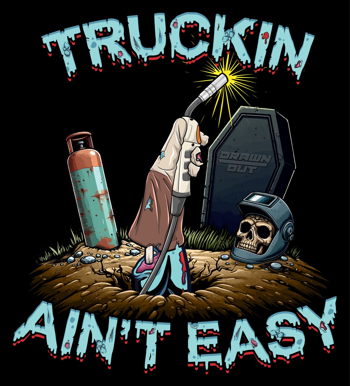 Truckin Ain't Easy Welder Tee
